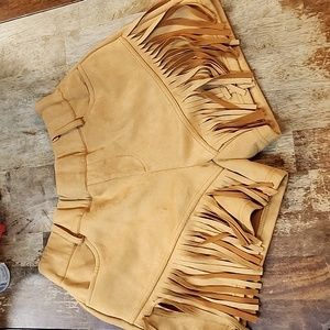 Crazy Train fringed shorts